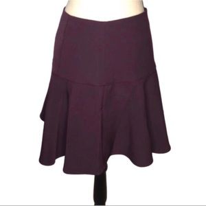 LOFT Outlet Wine Dropped Waist Skater Skirt 2 NWT